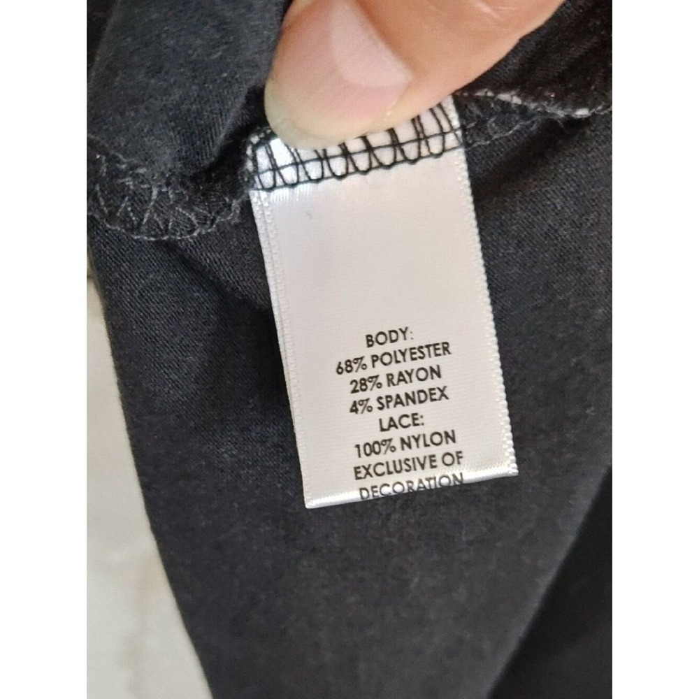 Kim Rogers Curvy Lace Overlay Tank Top 1X Black White New Boho Shell women - Picture 9 of 12